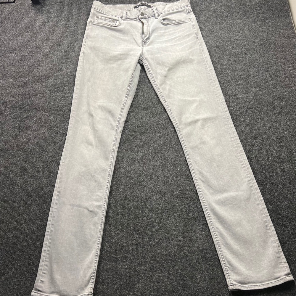 Banana Republic Slim Jeans Mens 32x36 Light Grey Stretch Denim Pants 2869
